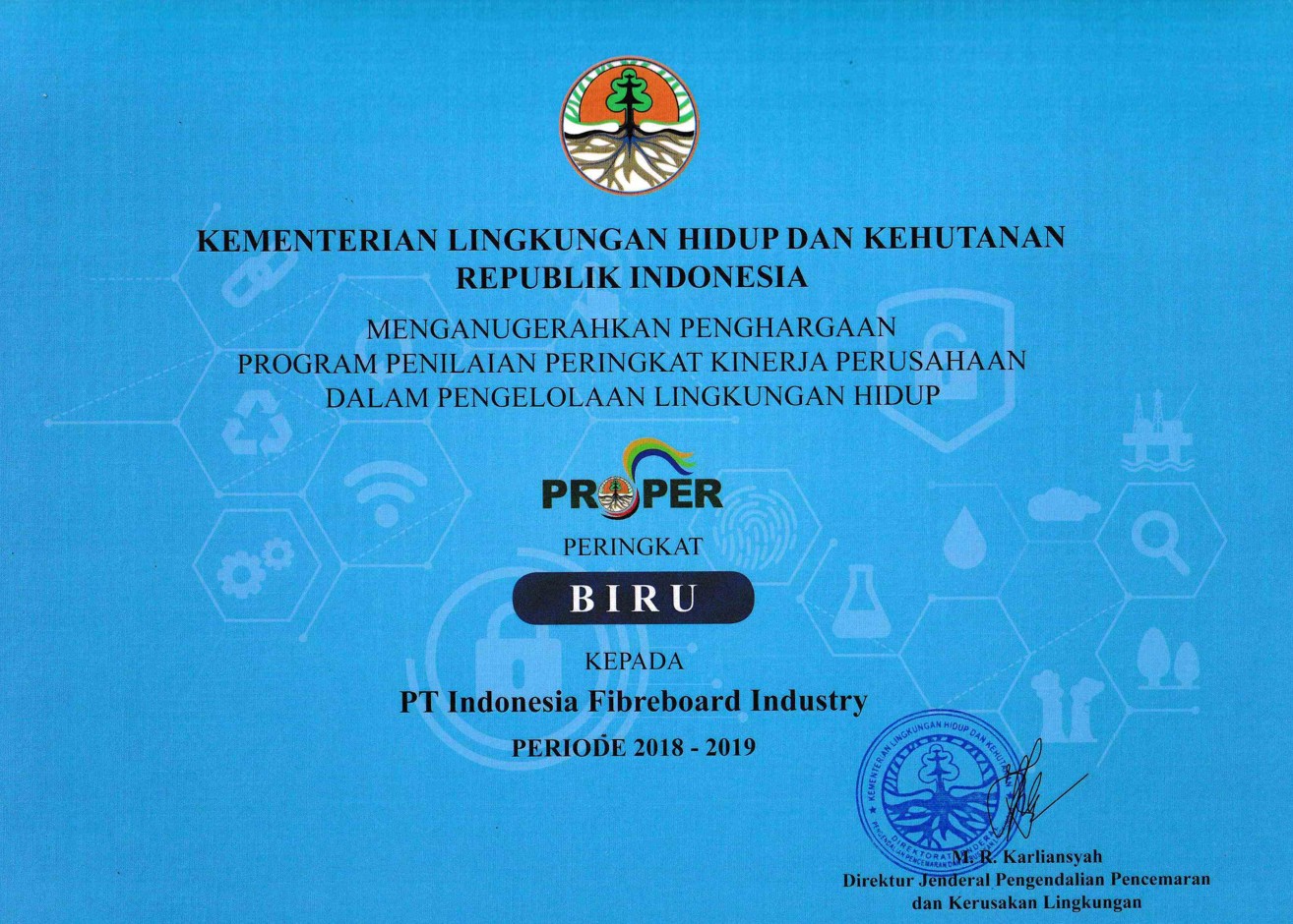 Cover Penghargaan PROPER Peringkat Biru Periode 2017-2018