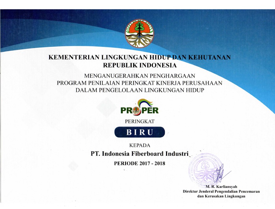 Cover Penghargaan PROPER Peringkat Biru Periode 2018-2019